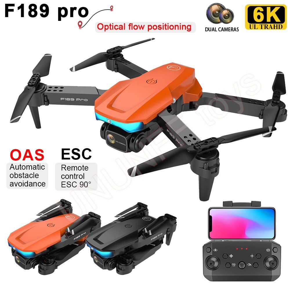 New-F189-PRO-Drone-4K-HD-Professional-ESC-Camera-WIFI-FPV-Foldable-Avoidance-Obstacle-RC-Quadcopter.jpg F189 Pro - Image 1