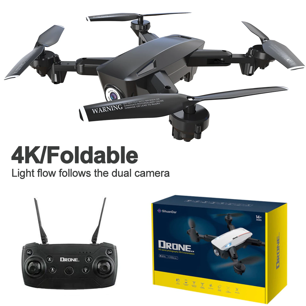 RS537-RC-Quadcopter-Drones-with-4K-Cameras-WiFi-Foldable-Drones-Double-Cameras-Optical-Flowing-Helicopter-Drones.webp RS537 Dual Camera - Image 1