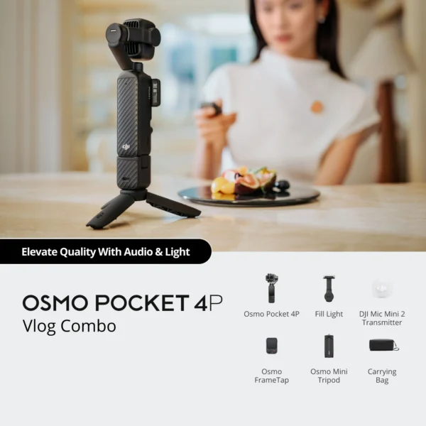 DJI Osmo Pocket 4P Handheld Gimbal Camera (Vlog Combo) - Image 2