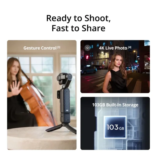 DJI Osmo Pocket 4P Handheld Gimbal Camera (Vlog Combo) - Image 6