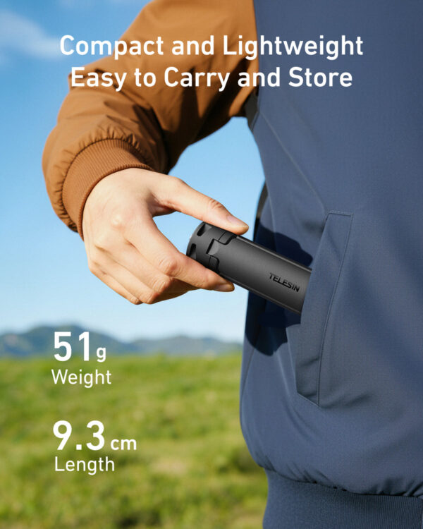 Telesin Mini Portable Tripod & Grip 2-in-1 for Osmo Pocket 4/3 - Image 7